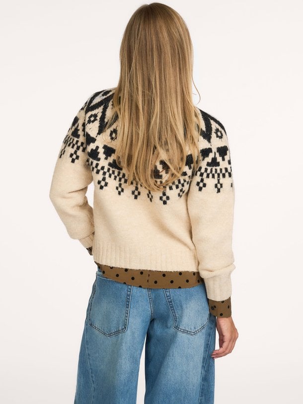 Cardigan Fair isle knit Ilse, wolmix vest