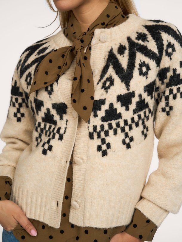 Cardigan Fair isle knit Ilse, wolmix vest