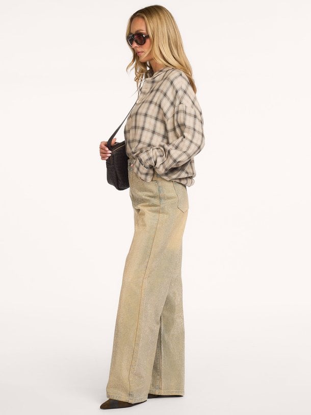 YVE-PA Yve, high waist wide fit jeans met strass