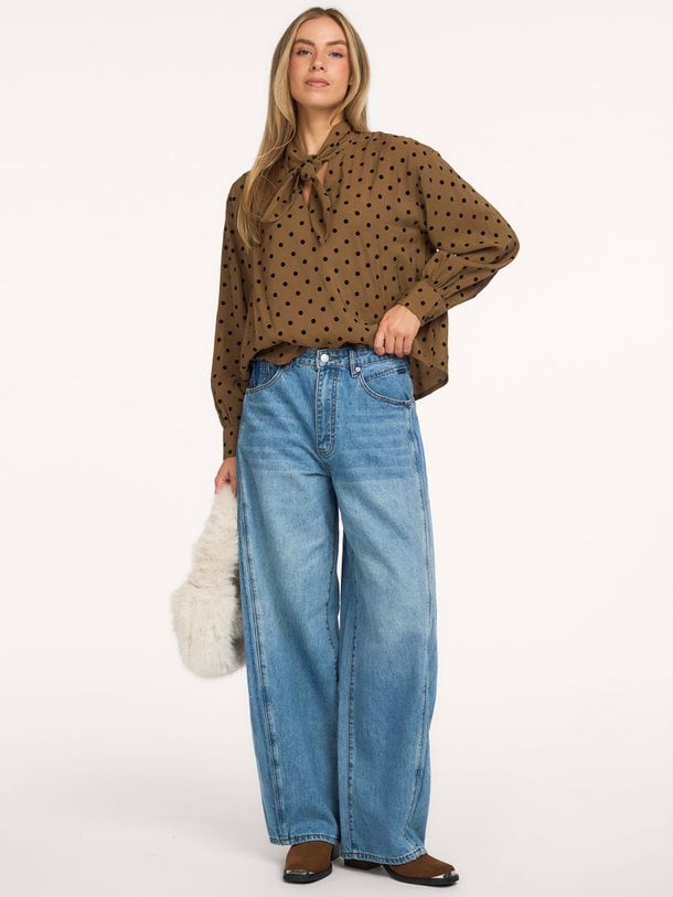 Barrel fit jeans Vintage cotton twill High waist barrel fit jeans