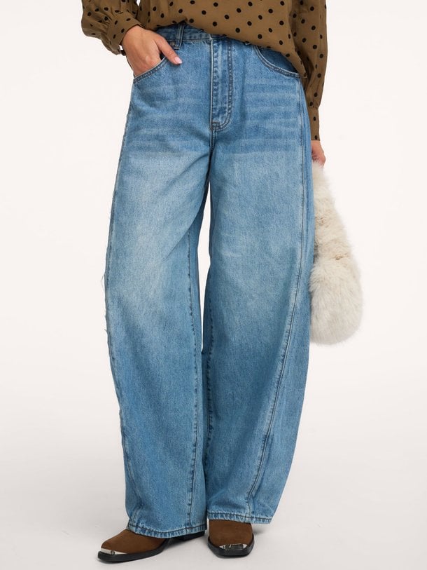 Barrel fit jeans Vintage cotton twill High waist barrel fit jeans
