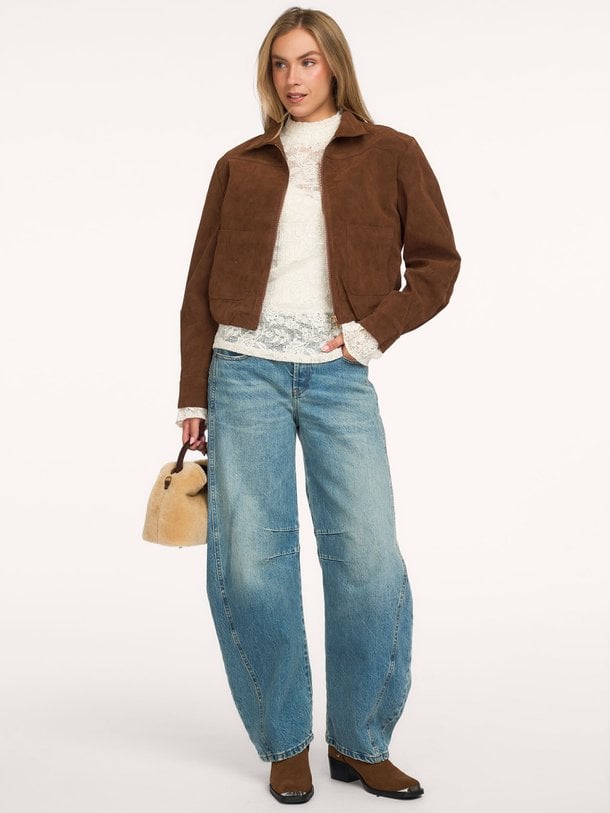 Barrel fit jeans Vintage cotton twill High waist barrel fit jeans