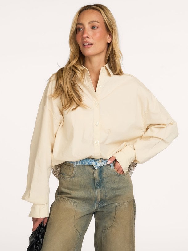 YELENA-LS Yelena, katoenen blouse met pailletten