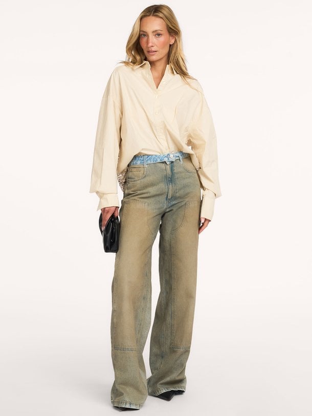 YELENA-LS Yelena, katoenen blouse met pailletten