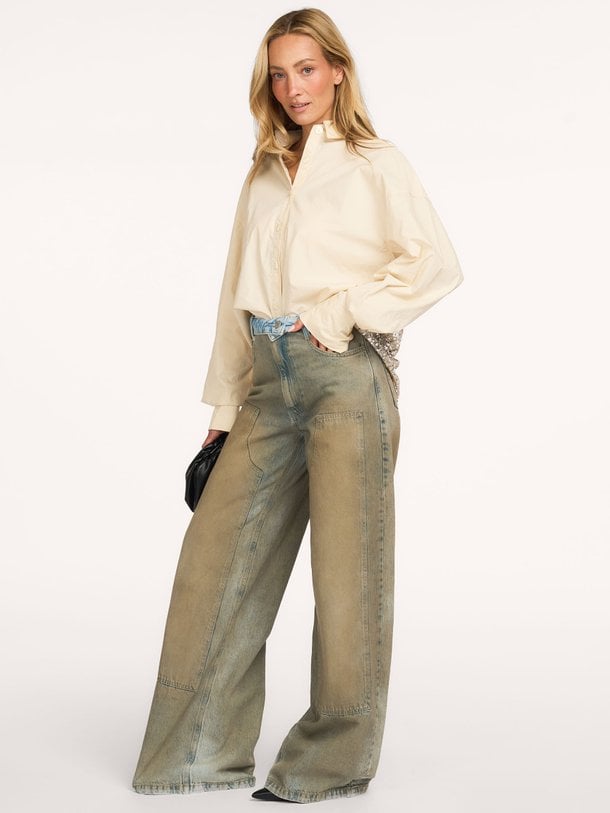 YELENA-LS Yelena, katoenen blouse met pailletten