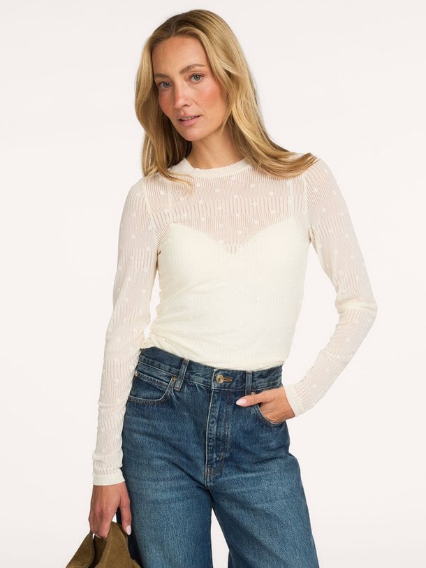 IrieLL Blouse LS Irie, elastische top met stippen