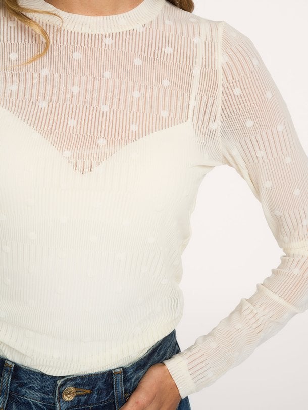 IrieLL Blouse LS Irie, elastische top met stippen