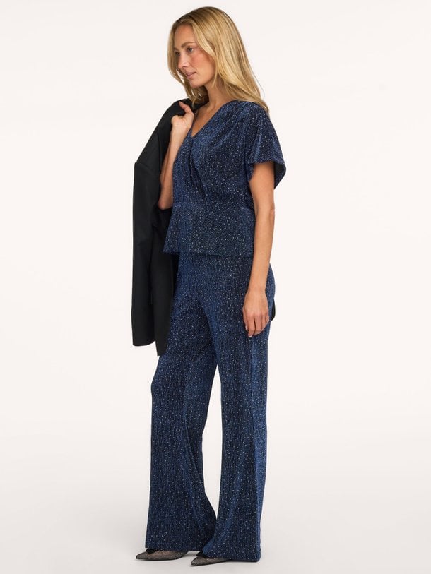 CaseyLL Pants Casey, geweven lurex broek