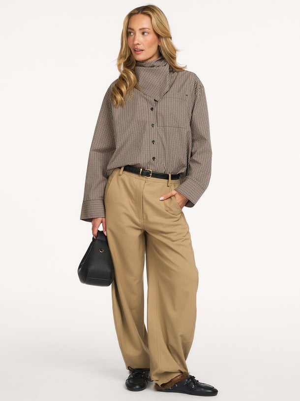Blink Barrel Trousers Blink, wolmix barrel fit broek