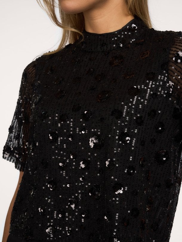 Tessalia Tessalia, geweven glitter top