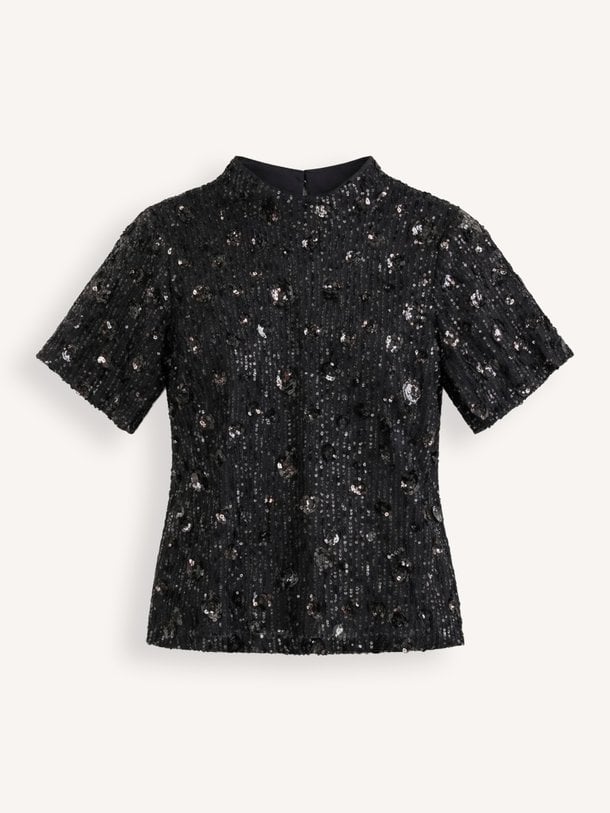 Tessalia Tessalia, geweven glitter top