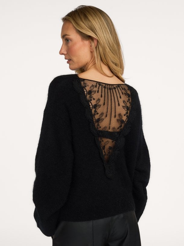 Brook Knit Lace O-Neck Brook, mohairmix trui