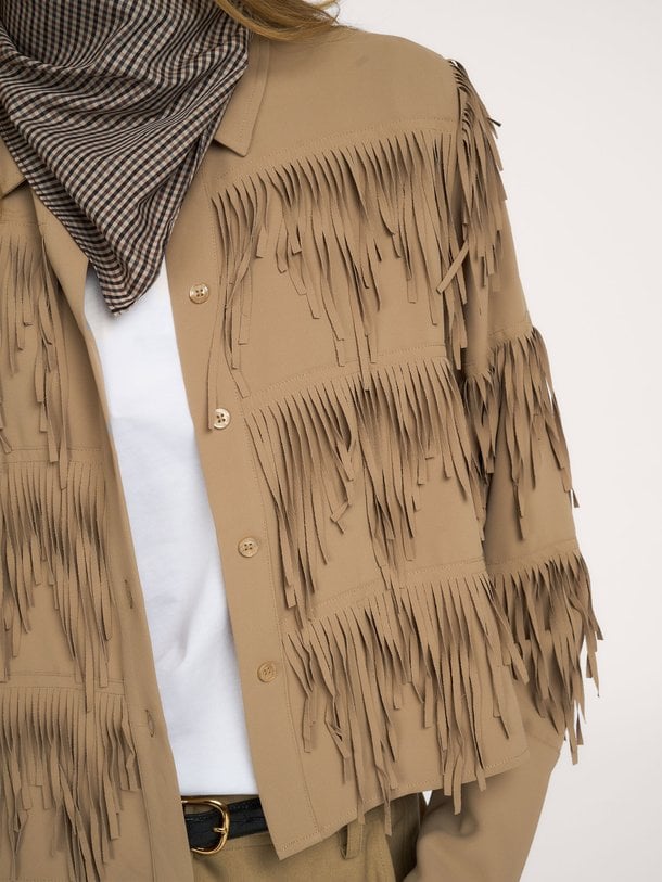 Dancing Cropped Shirt Dancing, geweven blouse met franjes