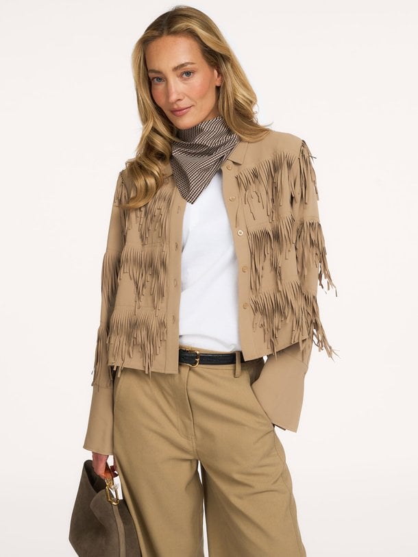 Dancing Cropped Shirt Dancing, geweven blouse met franjes