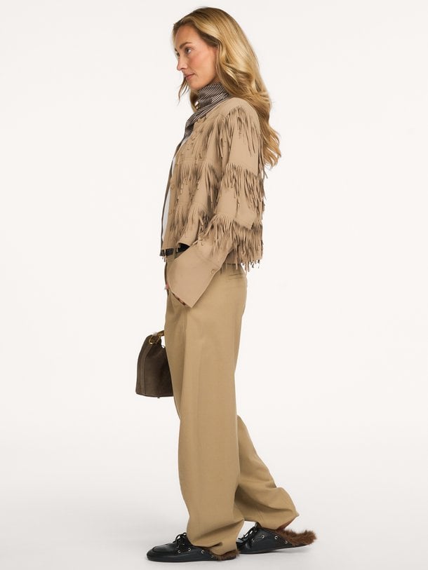 Dancing Cropped Shirt Dancing, geweven blouse met franjes