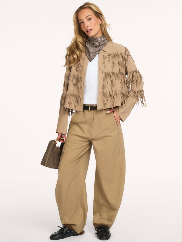 Dancing Cropped Shirt Dancing, geweven blouse met franjes