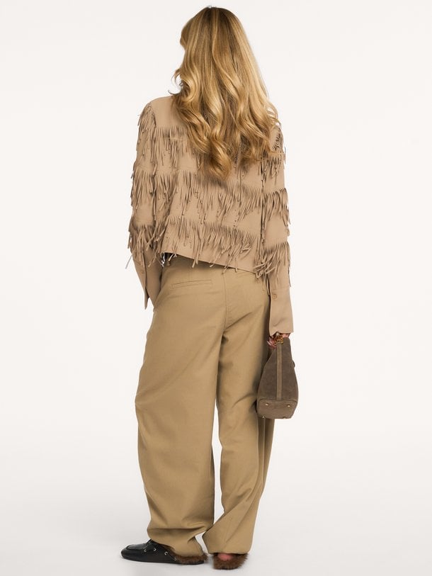 Dancing Cropped Shirt Dancing, geweven blouse met franjes