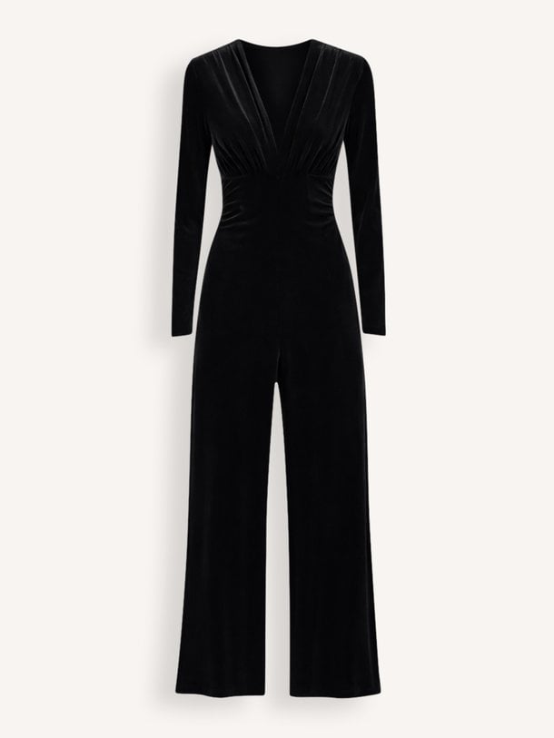 Janina, geweven velourse jumpsuit
