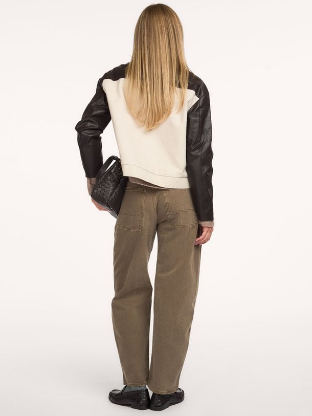 MIXED MEDIA ZIP JACKET Leatherlook jack