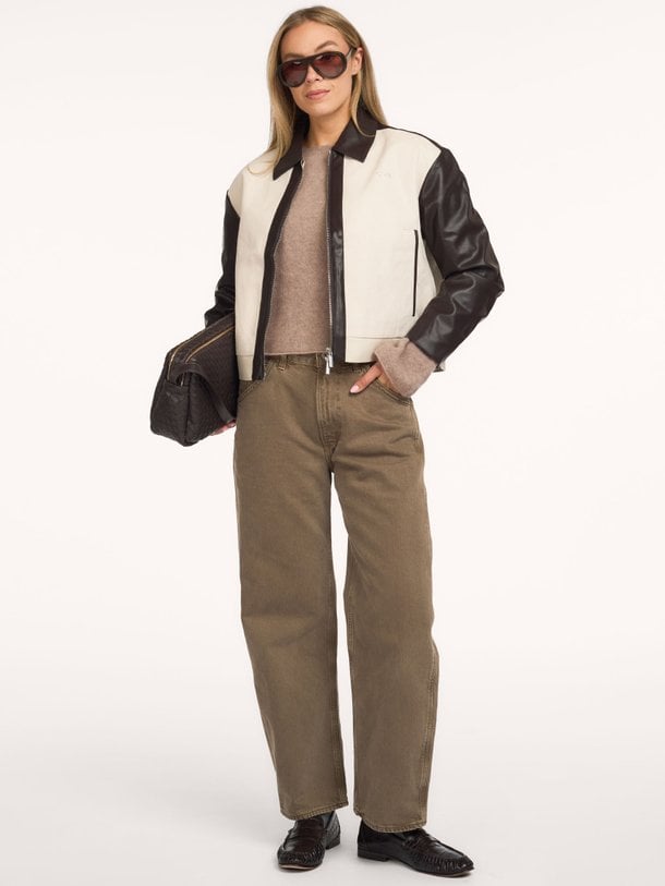 MIXED MEDIA ZIP JACKET Leatherlook jack