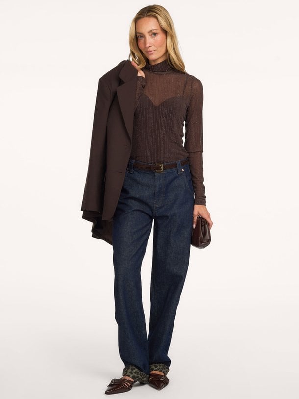 Barrel jeans twill comford denim High waist barrel fit jeans