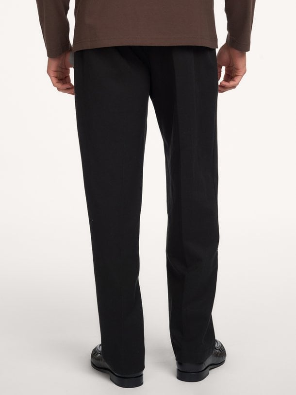 REGULAR PLEATED PANT Lyocell/katoenmix broek