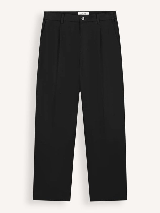REGULAR PLEATED PANT Lyocell/katoenmix broek