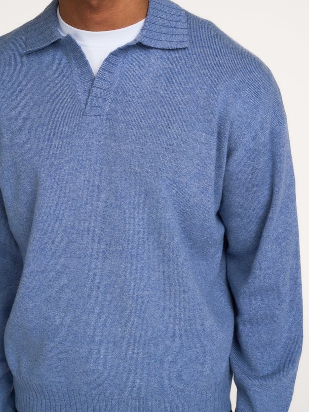 ESSENTIAL KNITTED POLO Wolmix polo trui