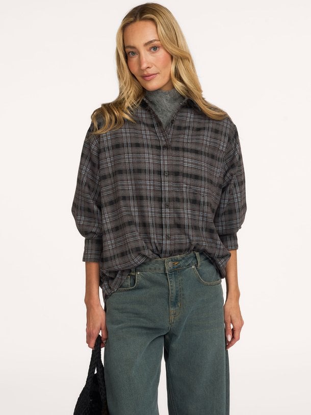 Dalma Flannel Check Shirt Dalma, viscosemix geruite blouse