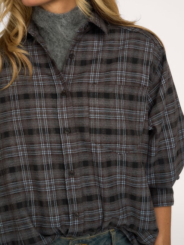Dalma Flannel Check Shirt Dalma, viscosemix geruite blouse
