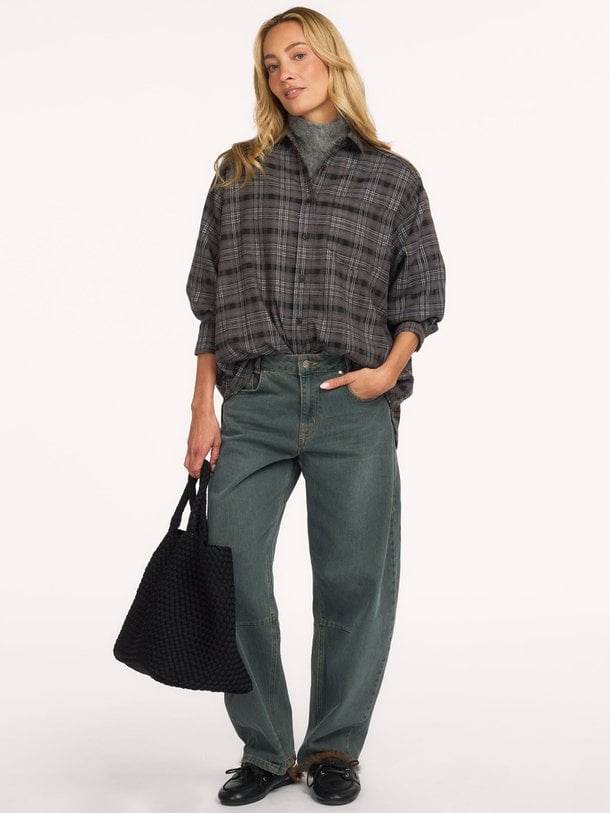 Dalma Flannel Check Shirt Dalma, viscosemix geruite blouse