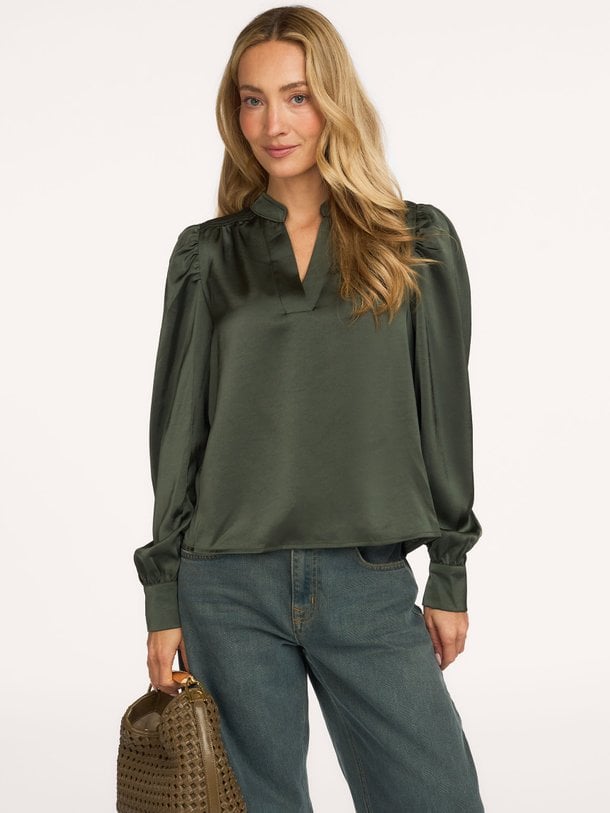 Rosslyn Heavy Sateen Blouse Rosslyn, geweven satijnen top