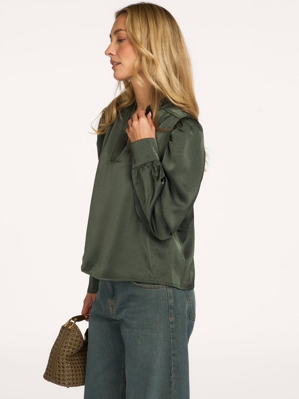 Rosslyn Heavy Sateen Blouse Rosslyn, geweven satijnen top
