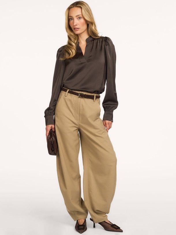 Rosslyn Heavy Sateen Blouse Rosslyn, geweven satijnen top