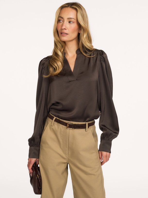 Rosslyn Heavy Sateen Blouse Rosslyn, geweven satijnen top