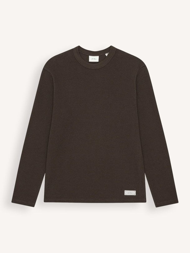 Label Waffle LS T-Shirt Katoenmix longsleeve met wafelstructuur