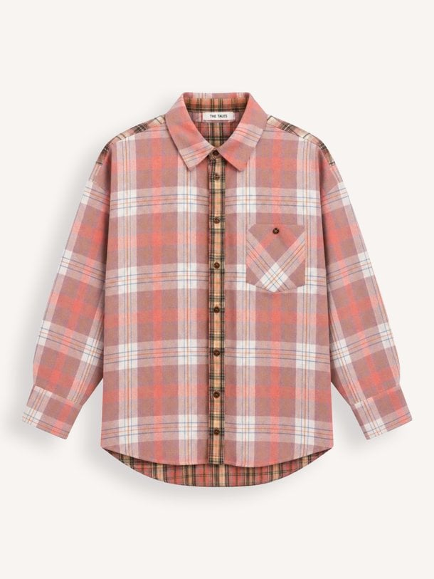 Katoenmix geruite blouse