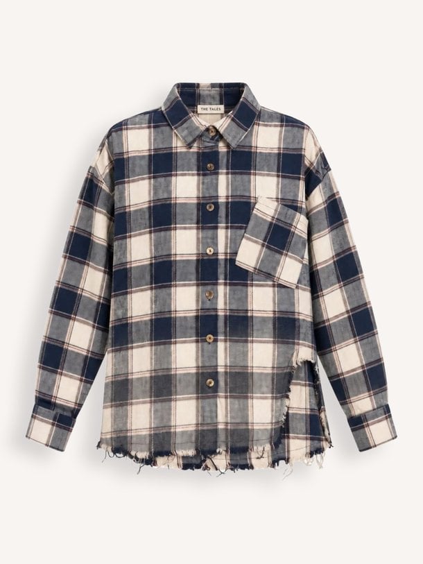 Katoenmix geruite blouse