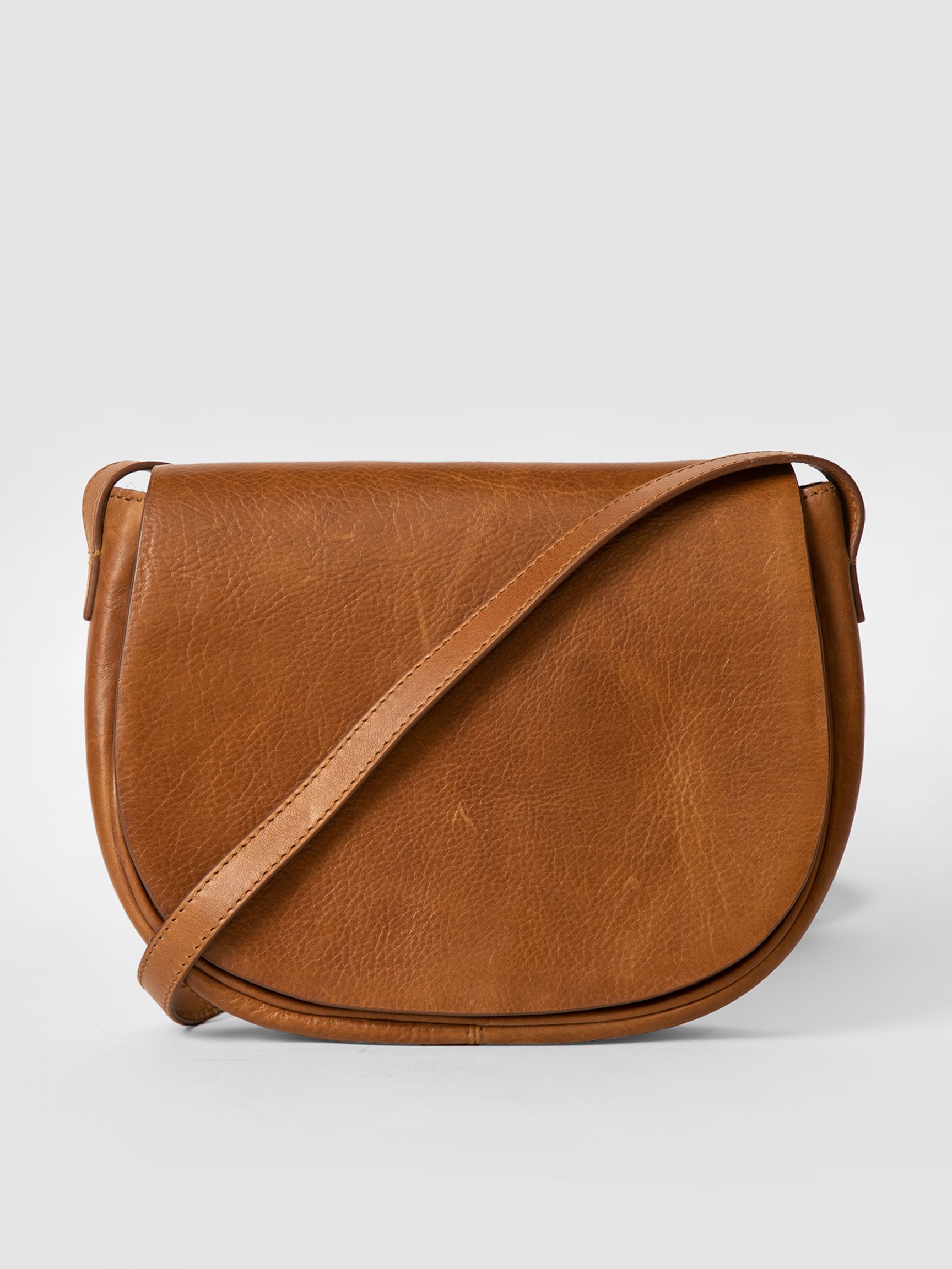 Crossbody Fred De La Bretoniere Heavy Grain Leather Taupe M