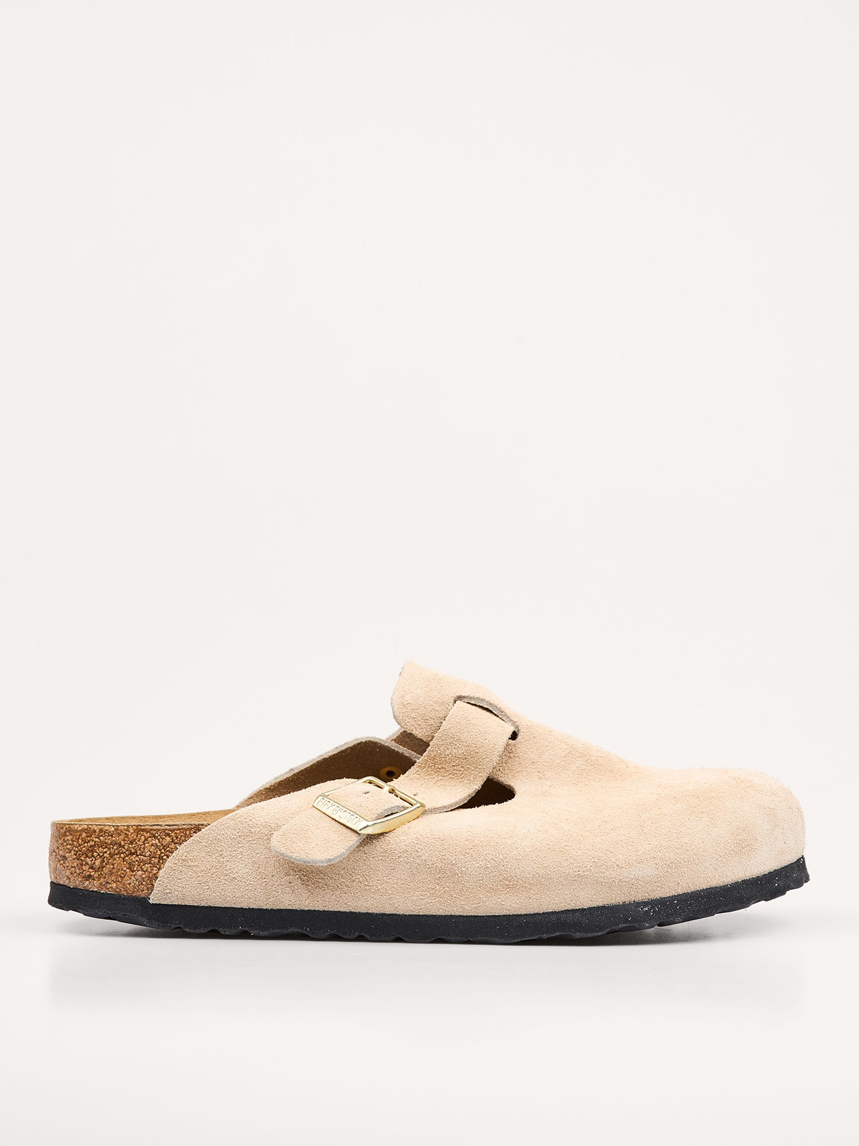 BIRKENSTOCK BOSTON SHEAR ベージュ/37 Birkenstock Boston Big Buckle Shearling Natural Leather Oiled